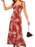 *Reformation Nikita Crepe Floral Sweetheart Tie Shoulder Cami Midi Dress, Size 2