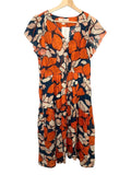 *Trovata Kristi Cotton Floral Flutter Sleeve V-Neck Button Front Tie Waist Midi Dress Size XS