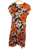 *Trovata Kristi Cotton Floral Flutter Sleeve V-Neck Button Front Tie Waist Midi Dress Size XS