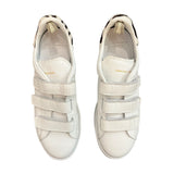 *Officine Creative Leather Zebra Heel Cap Velcro Tabs Low Top Platform Sneakers, Size 39.5