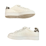 *Officine Creative Leather Zebra Heel Cap Velcro Tabs Low Top Platform Sneakers, Size 39.5