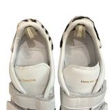 *Officine Creative Leather Zebra Heel Cap Velcro Tabs Low Top Platform Sneakers, Size 39.5