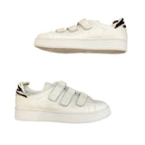 *Officine Creative Leather Zebra Heel Cap Velcro Tabs Low Top Platform Sneakers, Size 39.5