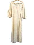 *Lafayette 148 Silk & Linen 3/4 Lantern Sleeve Round Neck Fit & Flare Maxi Dress, Size XS