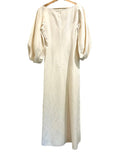 *Lafayette 148 Silk & Linen 3/4 Lantern Sleeve Round Neck Fit & Flare Maxi Dress, Size XS
