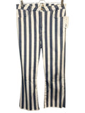 *FRAME Denim Le Crop Mini Boot Stretch Stripe High-Rise Cropped Raw Hem Bootcut Jeans, Size 30 (10)