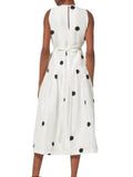 *3.1 Phillip Lim Silk Polka Dot Sleeveless Round Neck Full Skirt Midi Dress, Size 6