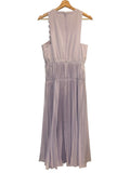 *Self-Portrait Scallop Detail Poplin Ladder Trim Sleeveless Round Neck Pleated Midi Dress, Size 6