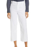 *Frank & Eileen Kinsale Stretch Cotton High-Rise Wide Leg Raw Hem Cropped Pants, Size 4