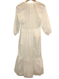 *XiRENA Vie Cotton Voile 3/4 Puff Sleeve Split Neck Flounce Hem Midi Dress, Size XS