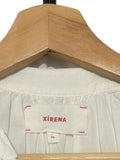 *XiRENA Vie Cotton Voile 3/4 Puff Sleeve Split Neck Flounce Hem Midi Dress, Size XS