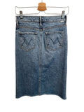 *Mother The Vagabond Stretch Denim 5 Pocket Button Fly Midi Pencil Skirt, Size 25 (0)