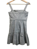 *NWT Cinq a Sept Mina Melange Cotton Tank Square Neck Button-Front Flounce Hem Mini Dress, Size 0