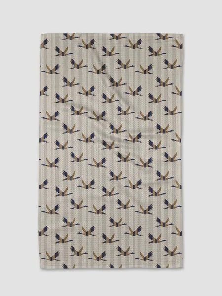 Geometry Striped Nautical Birds Tea Towel