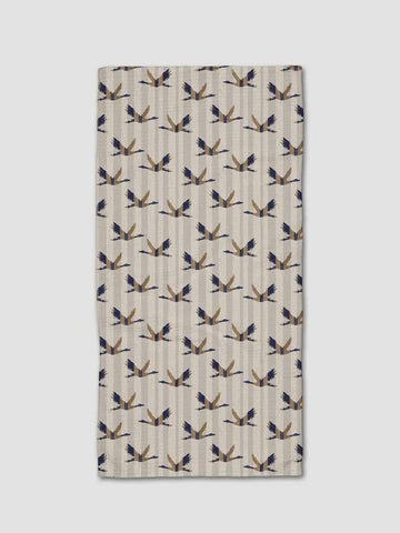 Geometry Striped Nautical Birds Bar Towel