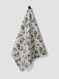 Geometry Painted Spring Flowers Tea Towel