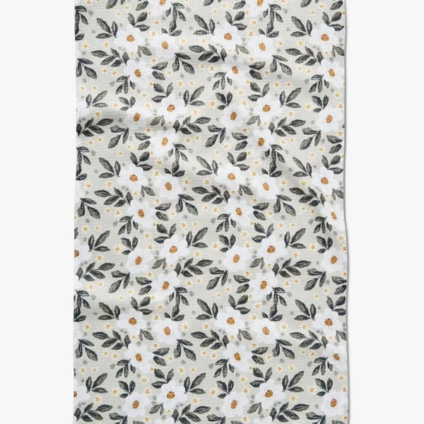Geometry Painted Spring Flowers Bar Towel