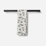 Geometry Painted Spring Flowers Bar Towel