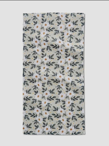 Geometry Painted Spring Flowers Bar Towel