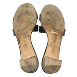 *Hermes Oasis Leather Iconic 'H' Cut-Out Stacked Block Heel Slide Sandals w/Box, Size 38