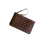 *Louis Vuitton Monogram Neverfull Pochette Canvas & Leather Pouch Wristlet Clutch