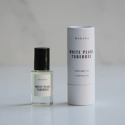 Makana White Pearl Tuberose Roller Ball Perfume Oil, 5 mL