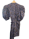 *Hunter Bell Hampton Cotton Geo Bloom Short Puff Sleeve V-Neck Wrap Mini Dress, Size M