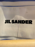 *Jil Sander Cotton Poplin Stripe Long Sleeve Collared Tie Waist A-Line Midi Shirt Dress, Size DK 34 = US 4