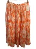 *NWT Hunter Bell Fallon Scarlet Lei Floral Pintuck Pleats Full Midi Skirt, Size 8