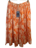 *NWT Hunter Bell Fallon Scarlet Lei Floral Pintuck Pleats Full Midi Skirt, Size 8