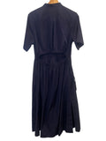*Rag & Bone Ronan Cotton Poplin Short Sleeve Button Front Side Waist Tie Cut-Out Back Midi Dress, Size S