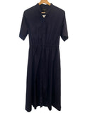 *Rag & Bone Ronan Cotton Poplin Short Sleeve Button Front Side Waist Tie Cut-Out Back Midi Dress, Size S