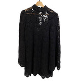 *We Are Kindred Luna Cotton Crochet Long Flare Sleeve Mock Neck Mini Shift Dress, Size 4