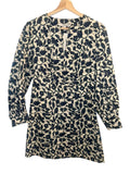 *Derek Lam 10 Crosby Stretch Cotton Floral Long Sleeve Split Neck Mini Shift Dress, Size 4