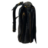 *Jerome Dreyfuss Albert Python Front Flap Dual Zipper Gussets Flap Front Messenger Crossbody Bag