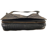 *Jerome Dreyfuss Albert Python Front Flap Dual Zipper Gussets Flap Front Messenger Crossbody Bag