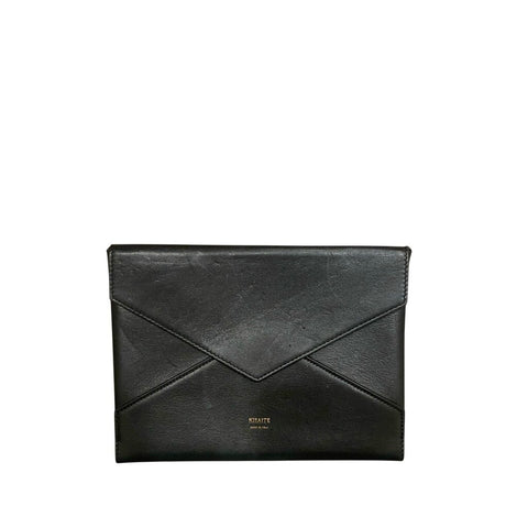 *Khaite Smooth Leather Envelope Flat Clutch Bag