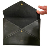 *Khaite Smooth Leather Envelope Flat Clutch Bag