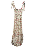*Yumi Kim Trisha Chiffon Floral Tie-Shoulder Tank Smocked Ruffle Hem Maxi Dress, Size S