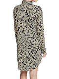 ^Equipment Freda Silk Floral Long Banded Collar Popover Mini Shirt Dress, Size M