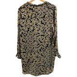 *Equipment Freda Silk Floral Long Banded Collar Popover Mini Shirt Dress, Size M