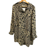 *Equipment Freda Silk Floral Long Banded Collar Popover Mini Shirt Dress, Size M