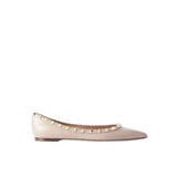 *Valentino Garavani Rockstud Patent Leather Pointed Toe Ballet Flats, Size 41