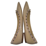 *Valentino Garavani Rockstud Patent Leather Pointed Toe Ballet Flats, Size 41
