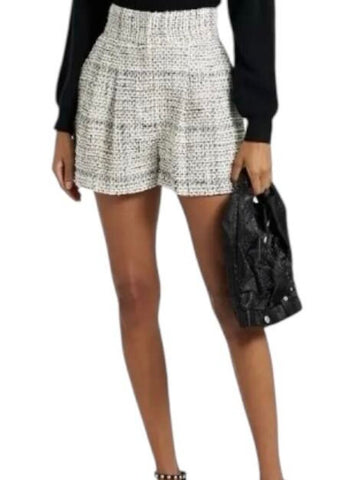 *IRO Paris Ofali Cotton Tweed High-Rise Pleated Tailored Shorts, Size FR 38=US 6