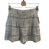*IRO Paris Ofali Cotton Tweed High-Rise Pleated Tailored Shorts, Size FR 38=US 6