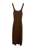 *Staud Katie Knit Diagonal Stripe Tank Square Neck Bodycon Maxi Dress, Size M
