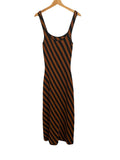 *Staud Katie Knit Diagonal Stripe Tank Square Neck Bodycon Maxi Dress, Size M