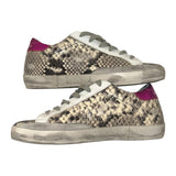 *Golden Goose Superstar Snake Leather Pink Heel Cap Suede Star Low-Top Sneakers, Size 37