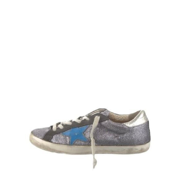*Golden Goose Superstar Glitter Leather Star & Toe Hidden Lift Platform Sneakers, Size 37